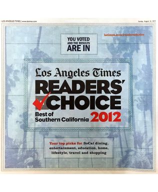 LA Times "Best Landscape Architecture and Pool Design," 2012