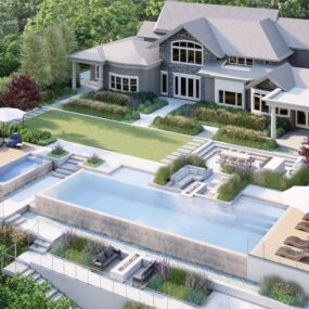 Luxury hillside retreat design by Ecocentrix Landscape Architecture