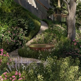 Discreet fencing and planted barriers for wildlife coexistence